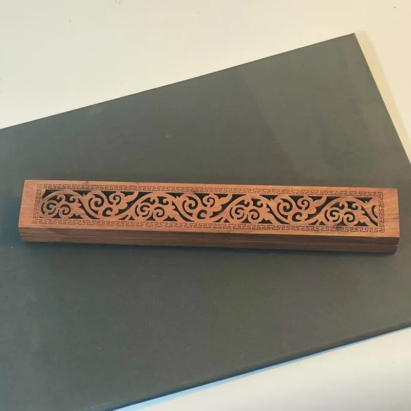 1pc Natural Bamboo Incense Burner with Laying Plate - Aromatherapy Wooden Box for Incense Storage and Burning Quake