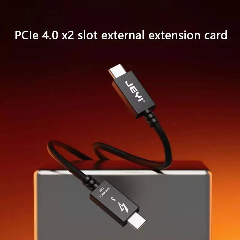 PCIE4.0 Extension with a Cable-Linked External Enclosure for Positioning Compatible Devices Outside a Desktop Case K1KF Quake