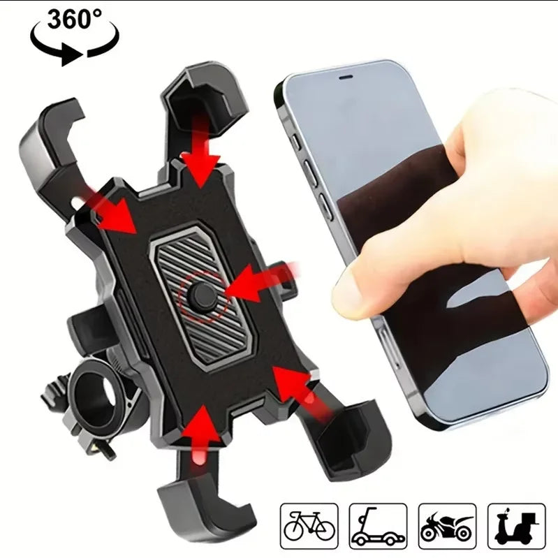 Bicycle Phone Holder Bike Accessories Motorcycle Adjustable Stand 360° Rotatable GPS Clip Cycling Mtb Accesories Bikes Sports Quake