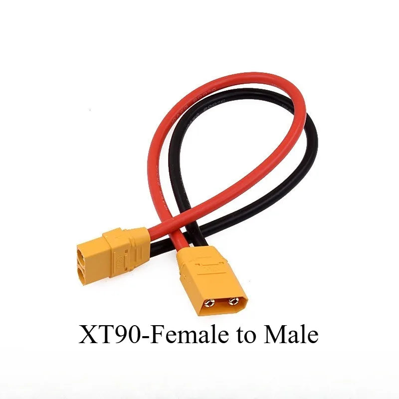 Mobile Energy‑Storage Wire XT90 Male Female To 45A Pure Copper Connector For RV Off‑Grid Lithium Battery Power Connection 12AWG Quake XT90-F to M 12AWG 0.5M
