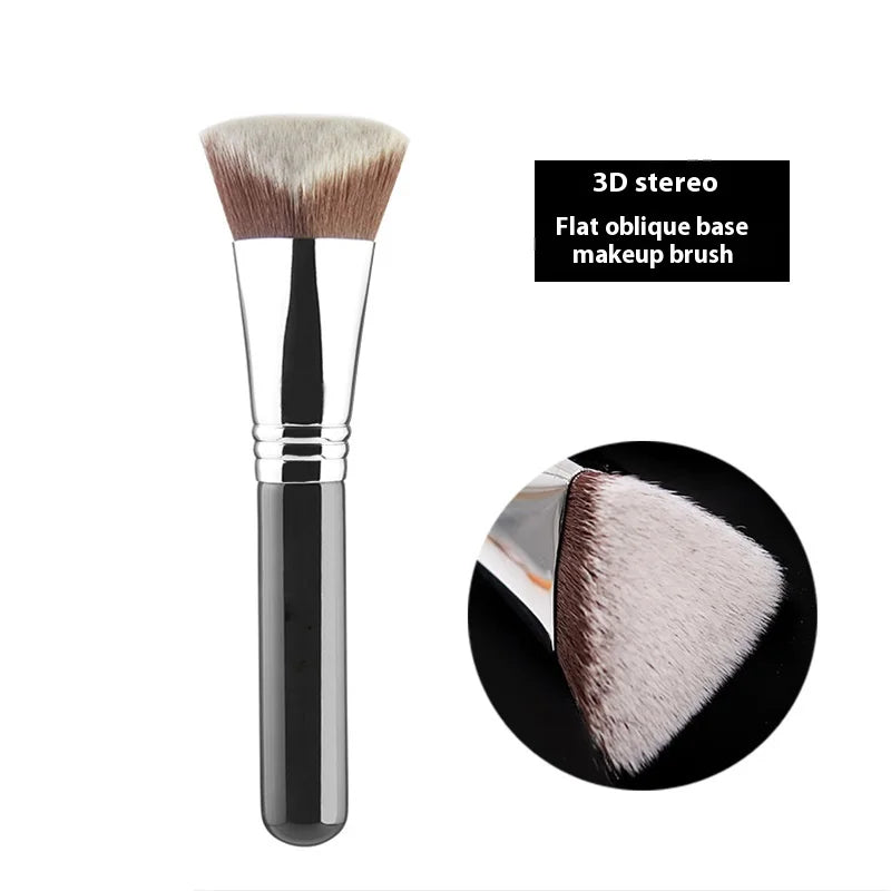 Makeup Kabuki Foundation Brush Luxury Single Pro Large Slant Triangle Square Tapered Vegan Cosmetic Brushes Quake 03-3D