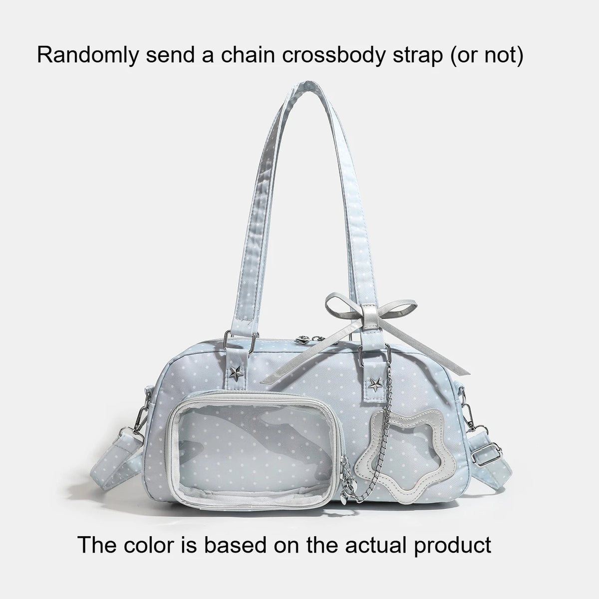 1pc Wave Point Pain Bag Y2k Wind Concert Star Chaser Single Shoulder Diagonal Crossing Baby Bag Quake blue about 35x9x16cm