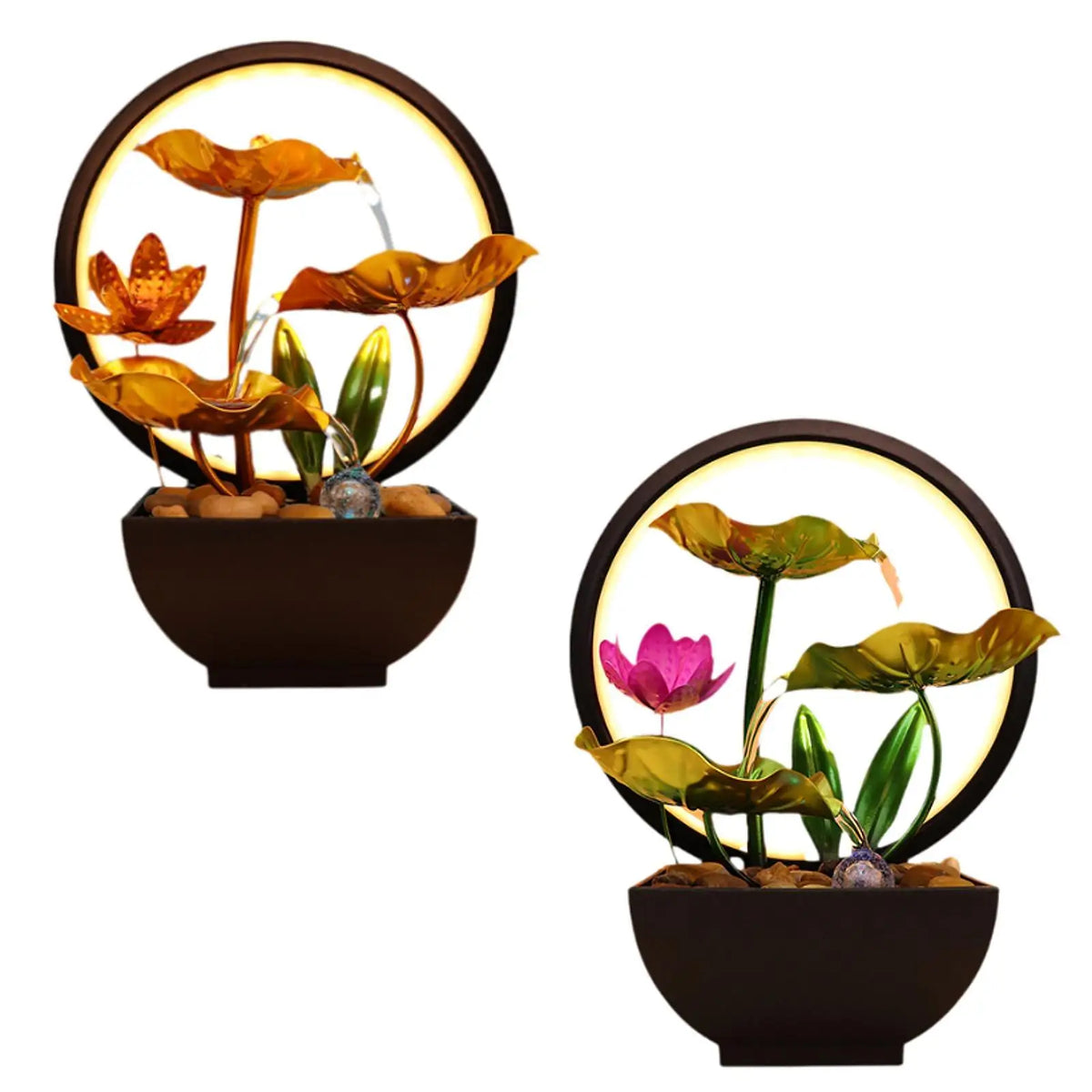 Table fountain with light figure for office, indoor, garden, bedroom Quake
