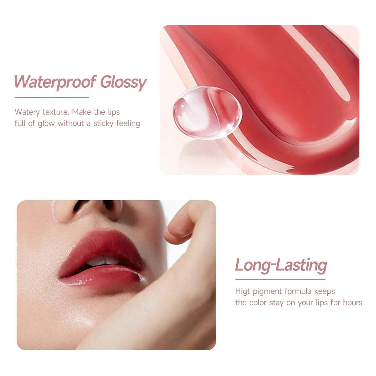 1 Pcs Fruit Flavor Lip Gloss, Hydrating Non-sticky Lipstick, for Dry Lips, Vibrant Colors, Daily Makeup, Lip Glaze Quake