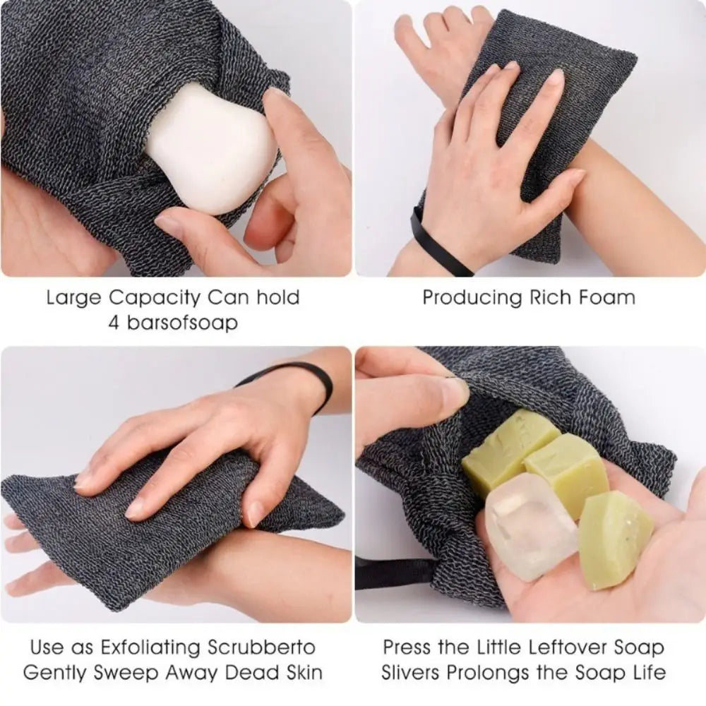 Portable Foam Net High Quality Bathroom Accessories Double Layer Nylon Soap Bag Hangable Thickened Shower Shampoo Holder Quake