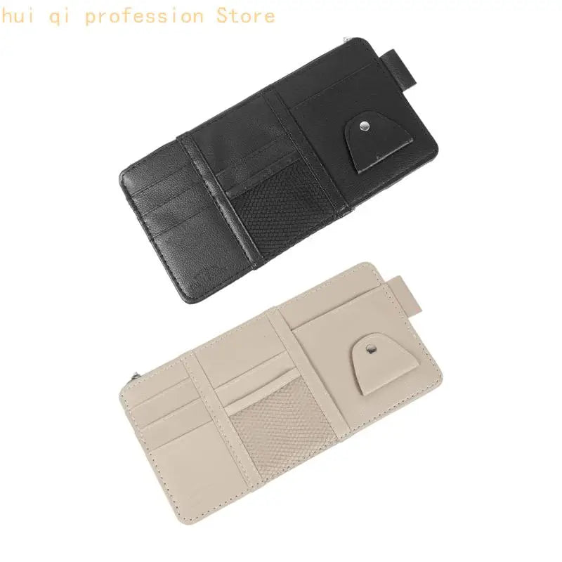 Automotive Interior Organizers Sun Visors Storage Bag Tear Proof PU Leather H8WE Quake