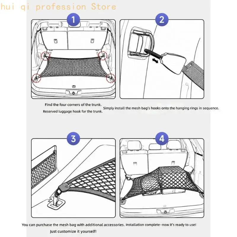 Car Trunk Cargo Net Storage Organizers, Elastic Cargo Net for Travel and Tool H8WE Quake