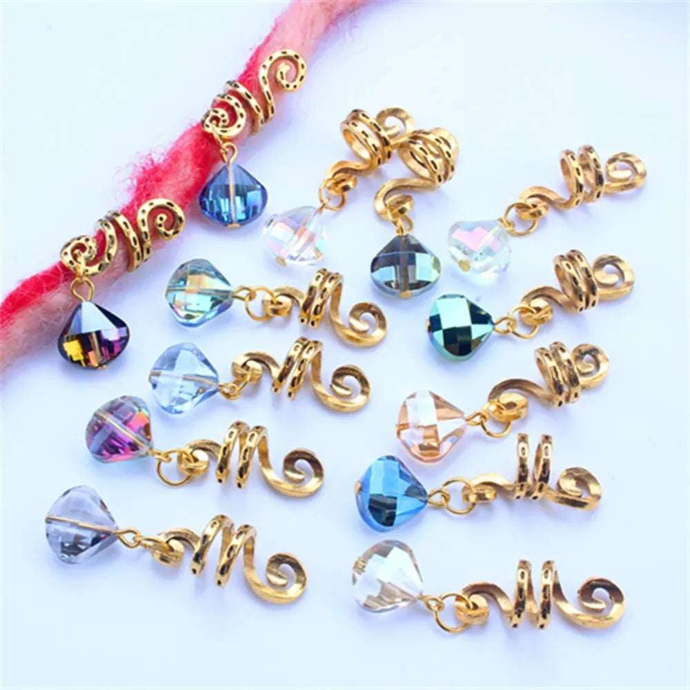 Hair Braided Wig Jewelry Hair Extension Rings Buckle Metal Hollow Out Iron Flower Tube Hair Ring Buckle Headdress Styling Rings Quake 5pcs LQ716 Random