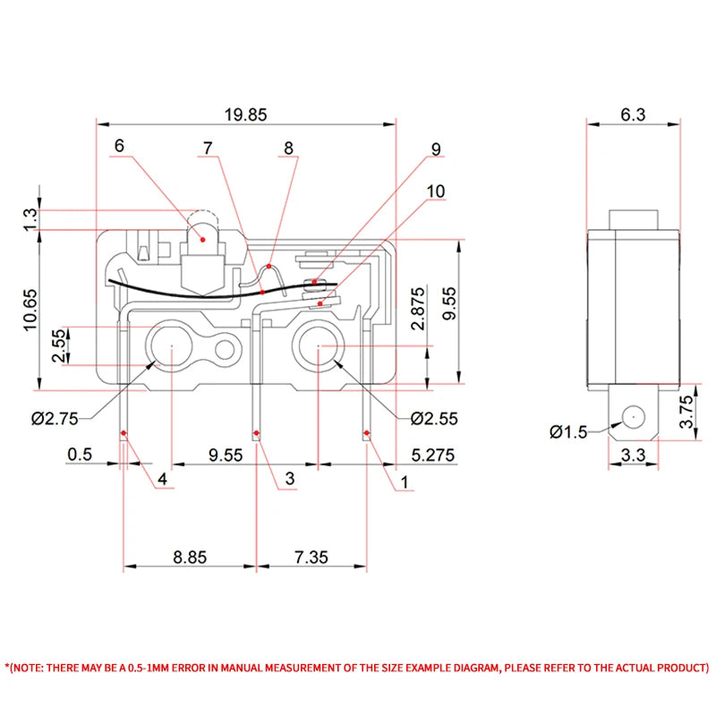 10/50/100PCS Micro Limit Switch with SPDT Snap Action Tact Switch on off Safe, Eco-Friendly for Home Appliance On/Off Control Quake