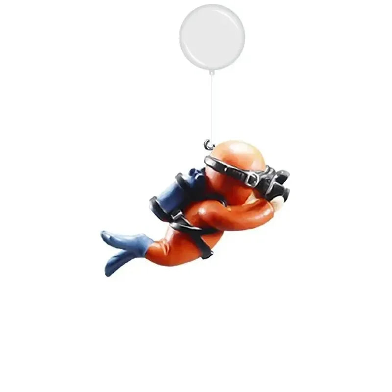Realistic Floating Diver Ornament For Aquarium - Add Fun & Style To Your Fish Tank Decor, Unique Underwater Scene Enhancer Quake Orange camera