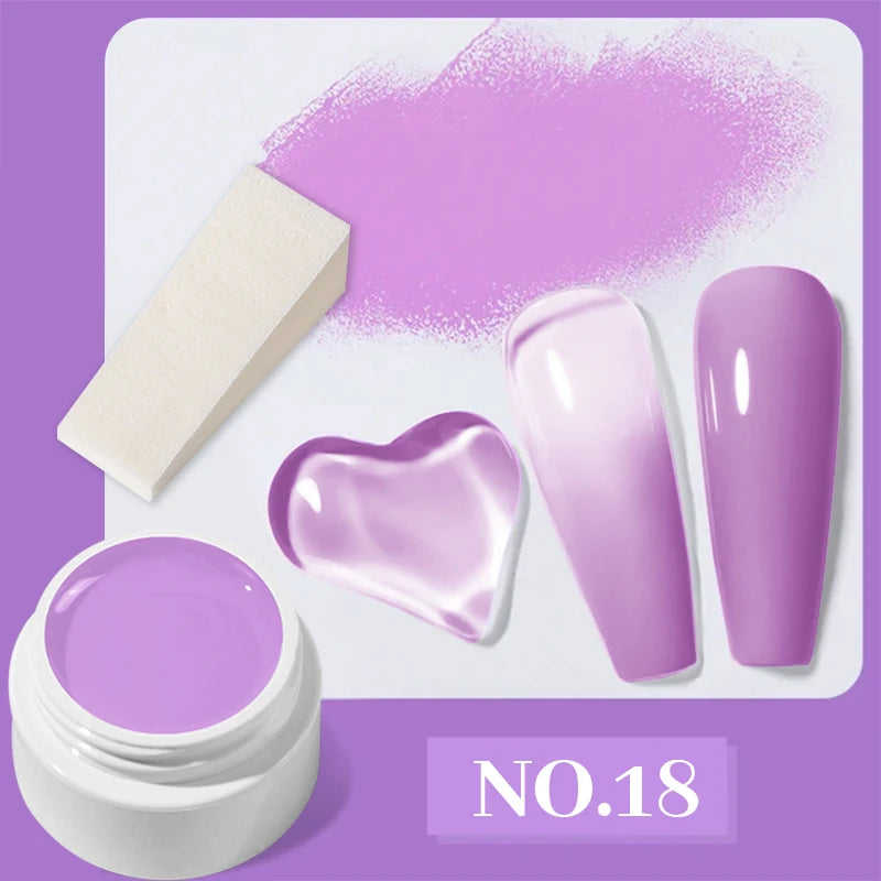 20 Colors Pat Painting Gel,Gel Nail Polish,Soak Off UV LED Gel Polish,Gel Paint For Nail Art Drawing Gel Nail For Art Design Quake 18 and sponge