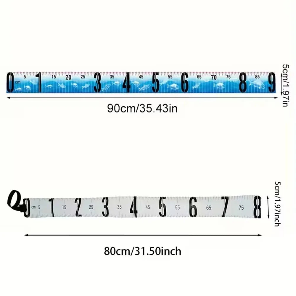 1Pc Fish Ruler Fish Measuring Tape Folding Fishing Ruler Roll up Fishing Tape Measure with Storage Strap Waterproof Pvc Fish Measuring Tape Quake