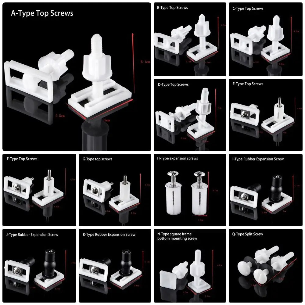 1Pair Seat Cover Plate Replacement Toilet Seat Repair Screws Bathroom Accessories Universal Lid Hinge Repair Bolts Seat Fittings Quake