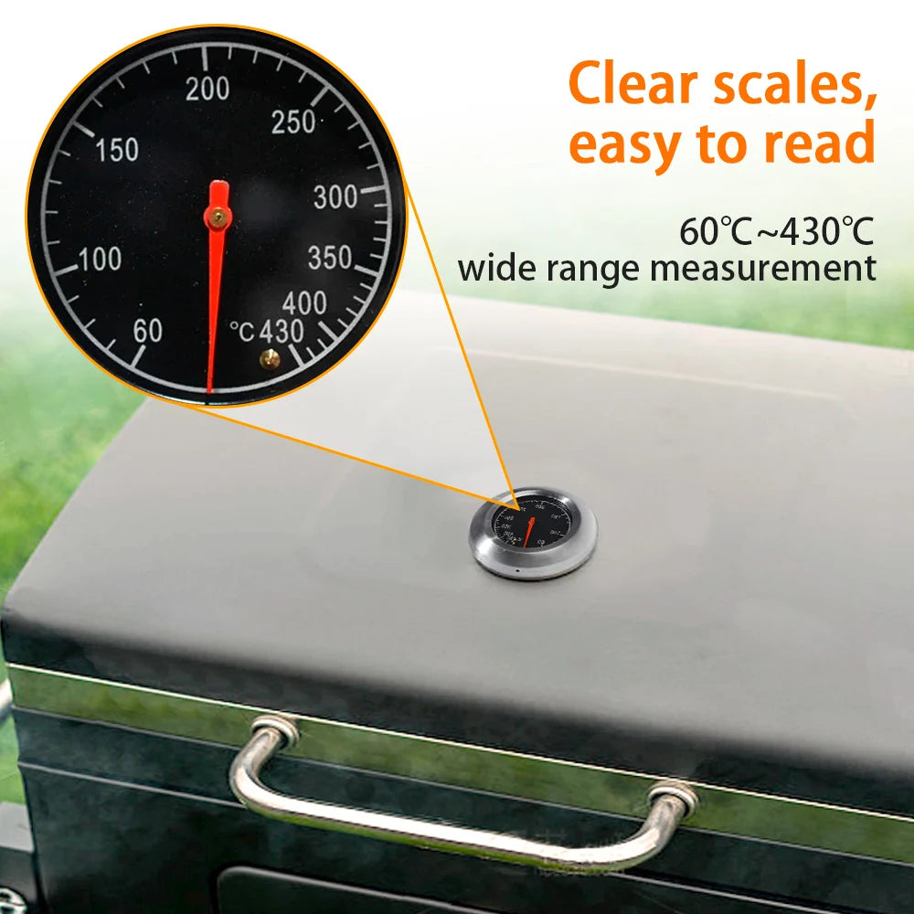 Barbecue BBQ Smoker Grill Stainless Steel Thermometer Temperature Gauge 60-430 for Kitchen Home Baking Household Cooking Quake