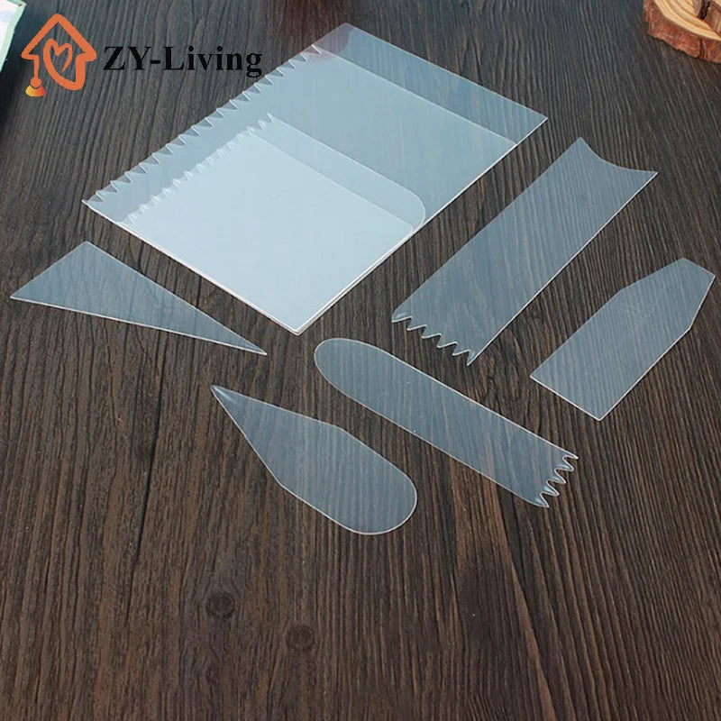 9Pcs Plastic Cake Scraper Cream Spatula Cake Cutter Pastry Mold Kitchen Baking Decorating Tools Quake