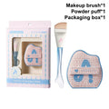 1/2 pcs Makeup Ultra-Thin Brush Set Foundation Brush With Traceless Sponge Powder Soft Puff Angled Head Makeup Brush Beauty Tool Quake A