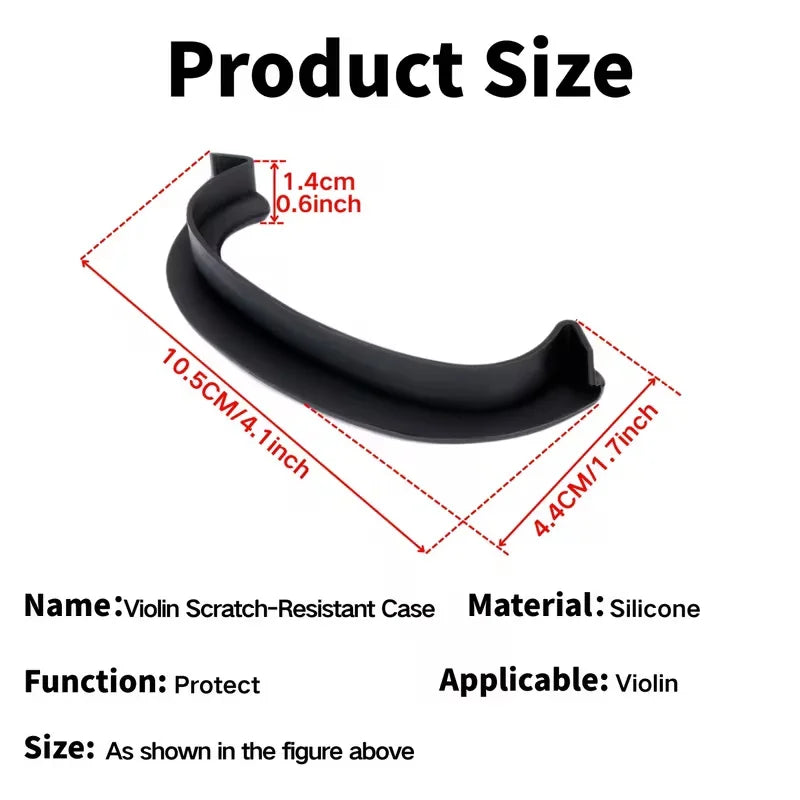 4/4Size Rubber Violin Protective Sleeve,Violin Waist C Clip Protector for Beginners,Easy to Install,Violin Replacement Accessory Quake