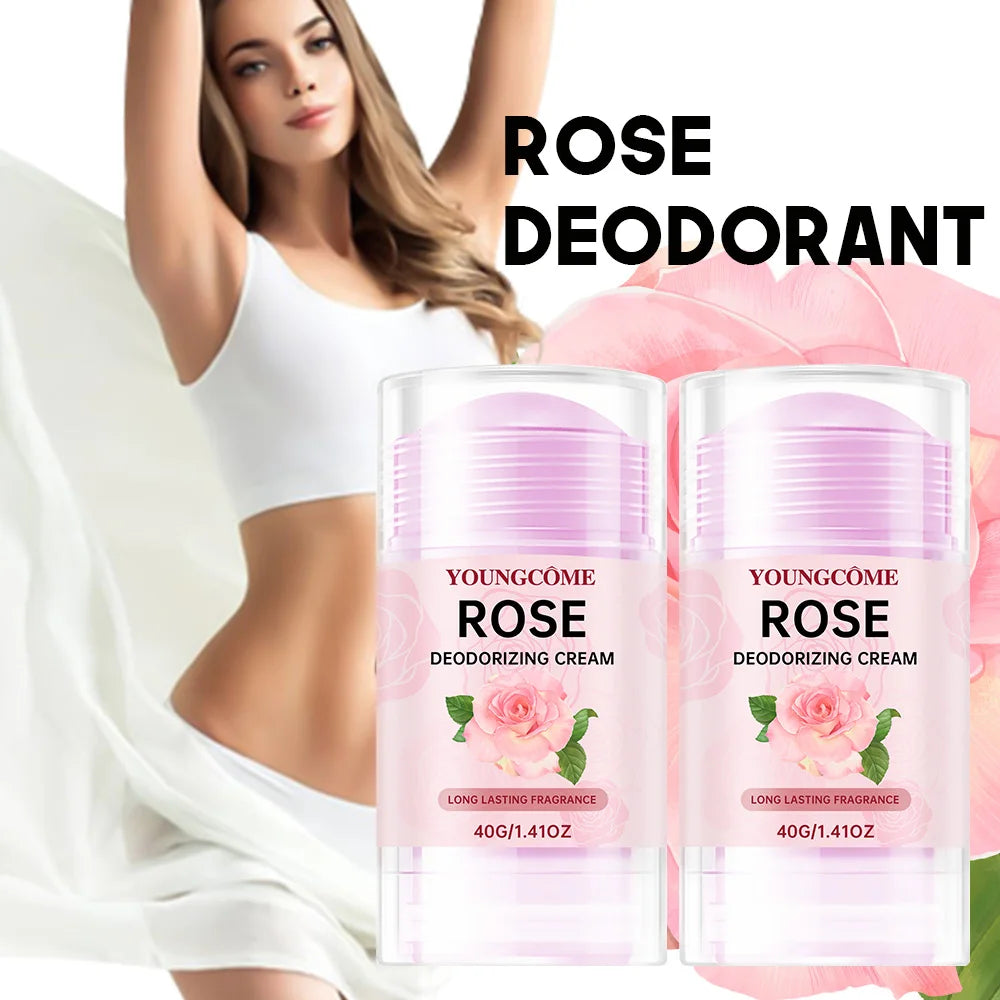 Rose Deodorizing Cream Anti Sweating Keep Drying Lasting Fragrance Remove Armpit Odor Underarm Refresh Sticks Fade Body Odor Quake