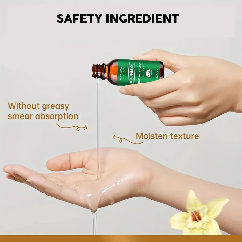 YOUNGCOME Tea tree essential oil for skin care, Repairing & Nourishing Hair Strengthens, Hydrates & Revitalizes Damaged Hair Quake