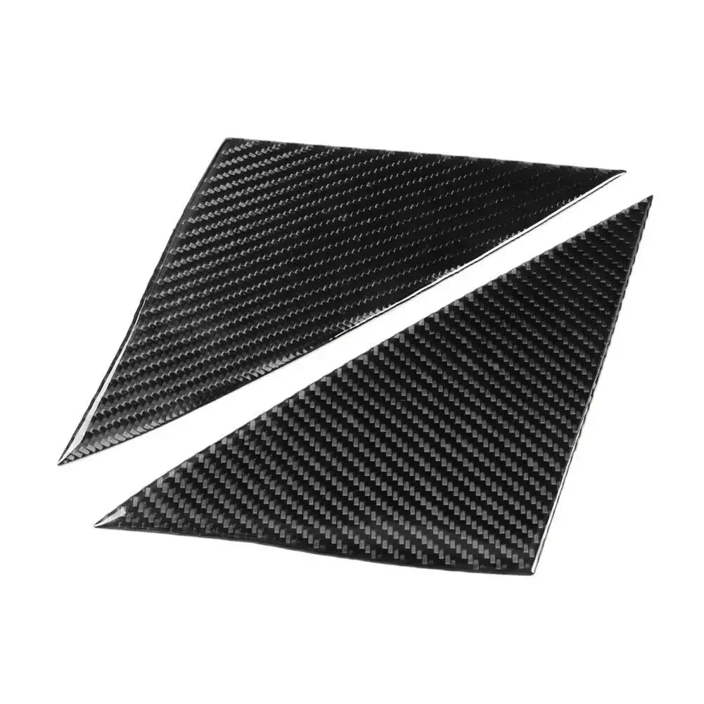 For Tesla Model Y 2020-2022 Real Carbon Fiber Car Front A Pillar Triangle Window Louver Side Shades Cover Trim Sticker Quake