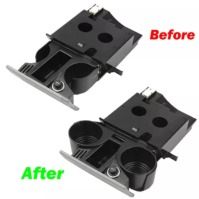 For VW Transporter T5 T5.1 2003-2015 7H285860130T Car Interior Water Console Front Dashboard Cup Holder Insert Double Hole Auto Quake