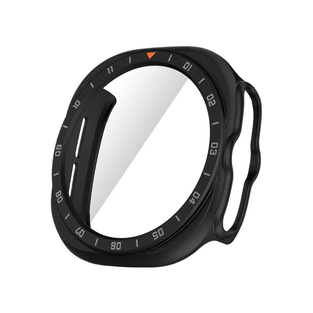 Full Cover Case For Samsung Galaxy Watch9 Watch Ultra 2 PC Bumper with Built In Screen Protector Tool Free Snap On Design Quake Orange