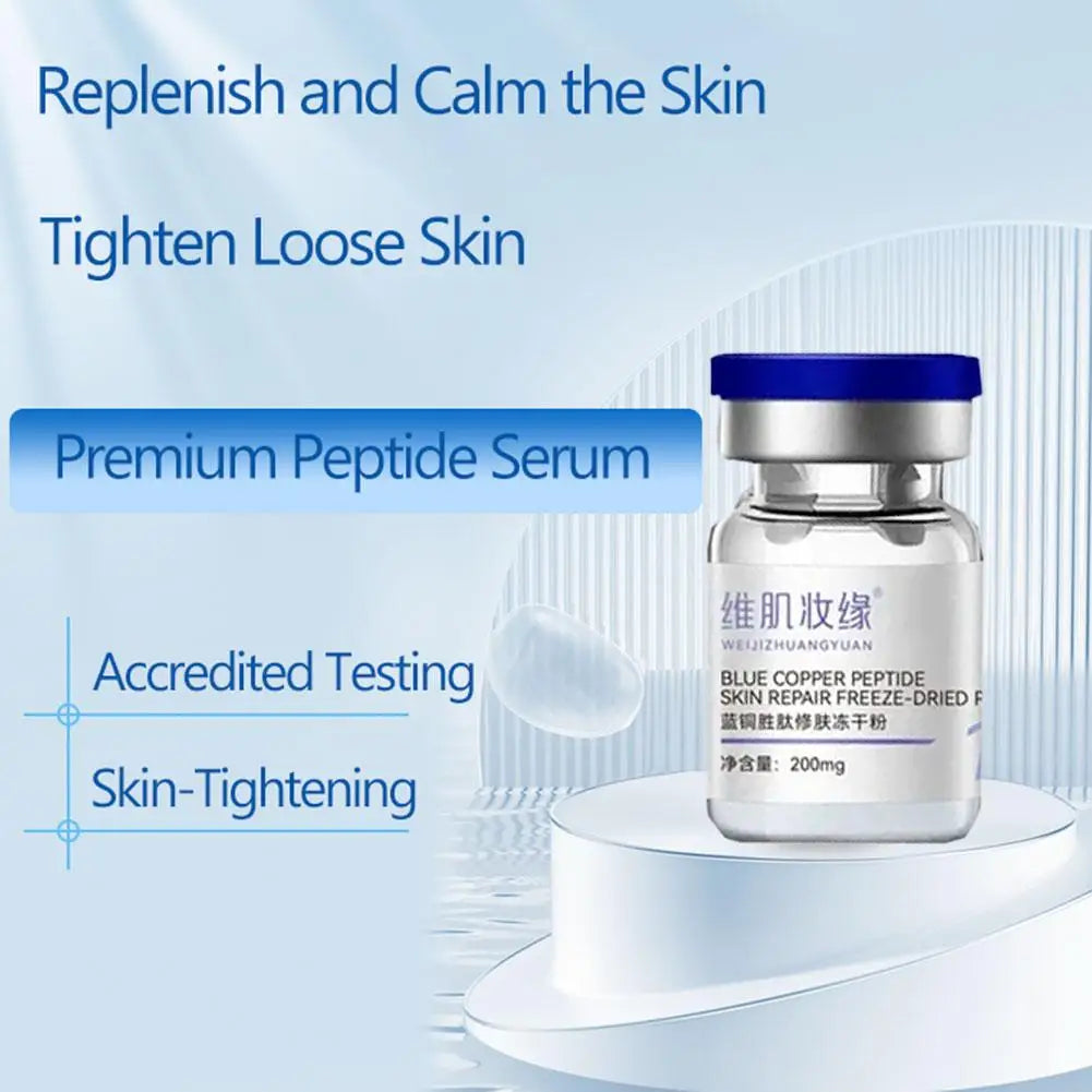 Blue Copper Peptide GHK-CU Copper Lyophilized Powder Hydration Skin Rejuvenation Improve Elasticity Repair Skin Barrier 5pairs Quake