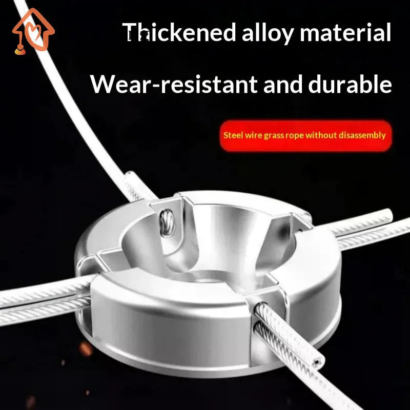 1 Set Aluminum Alloy Grass Trimmer Head With Nylon Wrapped Steel Line For Gardening Replacement Parts Quake