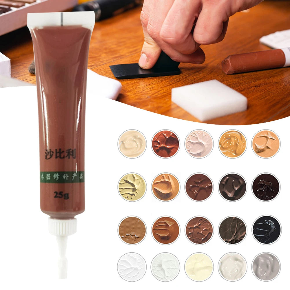 Wood Furniture Refinishing Paste Wood Floor Table Door Cabinet Scratch Fast Remover Repair Paint 27 Colors Wax For Furniture 25g Quake