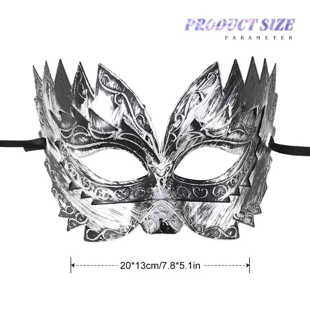 New Vintage Masquerade Mask Men Gold Roman Soldier Mask Adjustable Cosplay Party Phantom Opera Eyemask Quake