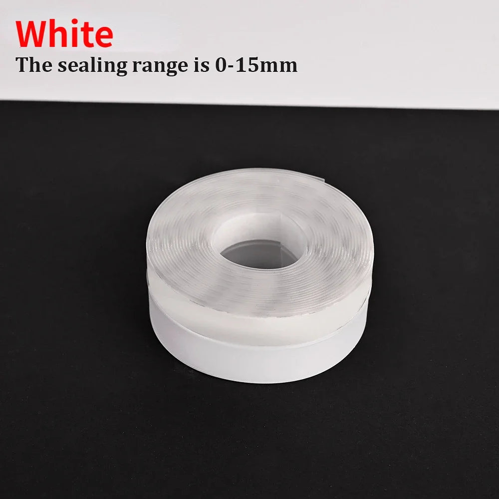 Door Window Bottom Sealing Strip Tape Insect Proof Silicone Rubber Weatherstrip Windproof Dust Self Adhesive Windshield Tape Quake White 3M
