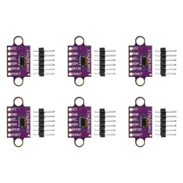 1-10PCS VL53L0X Time-of-Flight (ToF) Laser Ranging Sensor Breakout 940nm GY-VL53L0XV2 Laser Distance Module I2C IIC with Pin Quake 6pcs
