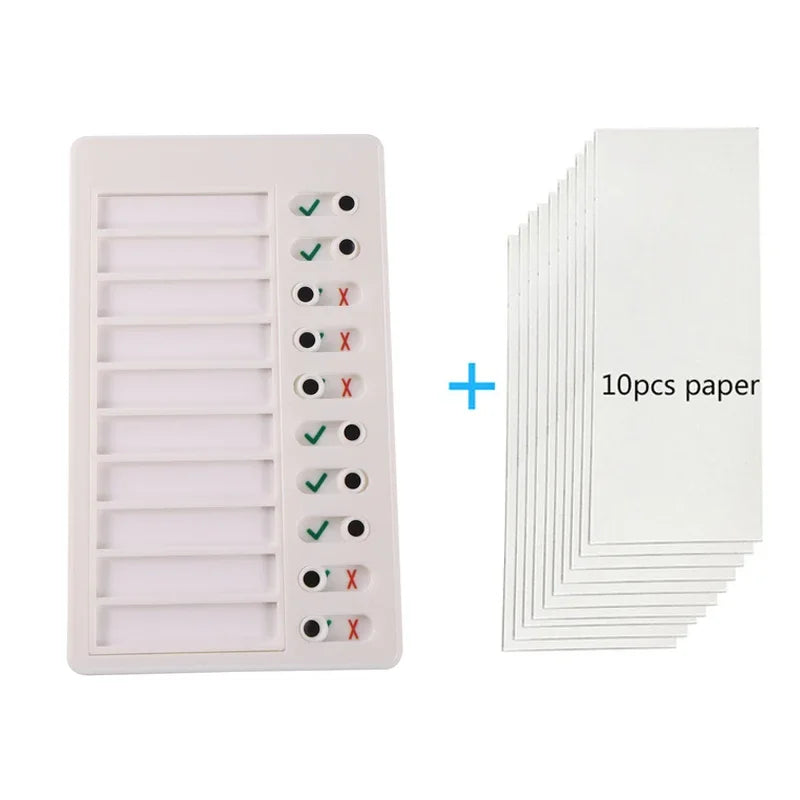 Reusable My Chores Checklist Daily Planner Memo Plastic Board Chore Chart Responsibility Behavior for Kid Self-discipline Card Quake Blank Set