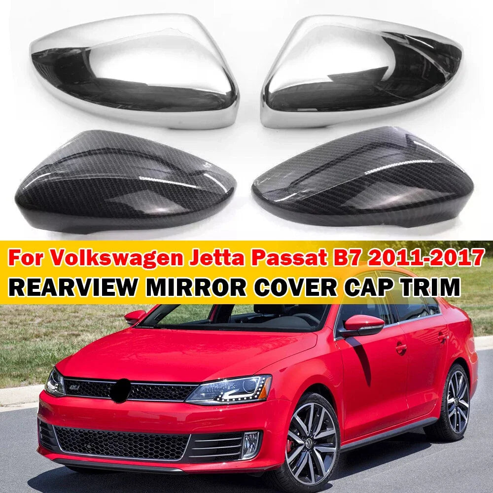 For Volkswagen VW JETTA MK6 Passat B7 Scirocco Beetle CC Car Sticker Rearview Side Mirror Cover Wing Cap Exterior Door Case Trim Quake