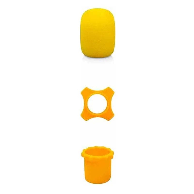 Wireless Handheld Microphone Silicone Ring Anti Rolling,Mic Bottom Rod Sleeve Holder,Microphone Windscreen Sponge Cover Quake style 2 - yellow
