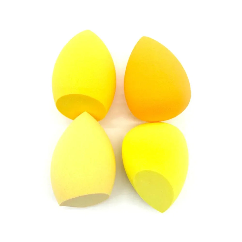 Make Up Sponge Tools Sponge 4pcs Powder Beauty Cosmetic Egg Foundation Makeup Puff Dry and Wet Combined Powder Puff Bevel Cut Quake M81 Yellow no box