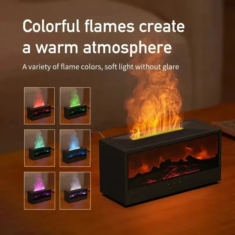 7-color Flame Air humidifier Aromatherapy Diffuser Essentialoils Large capacity durability silent Quake