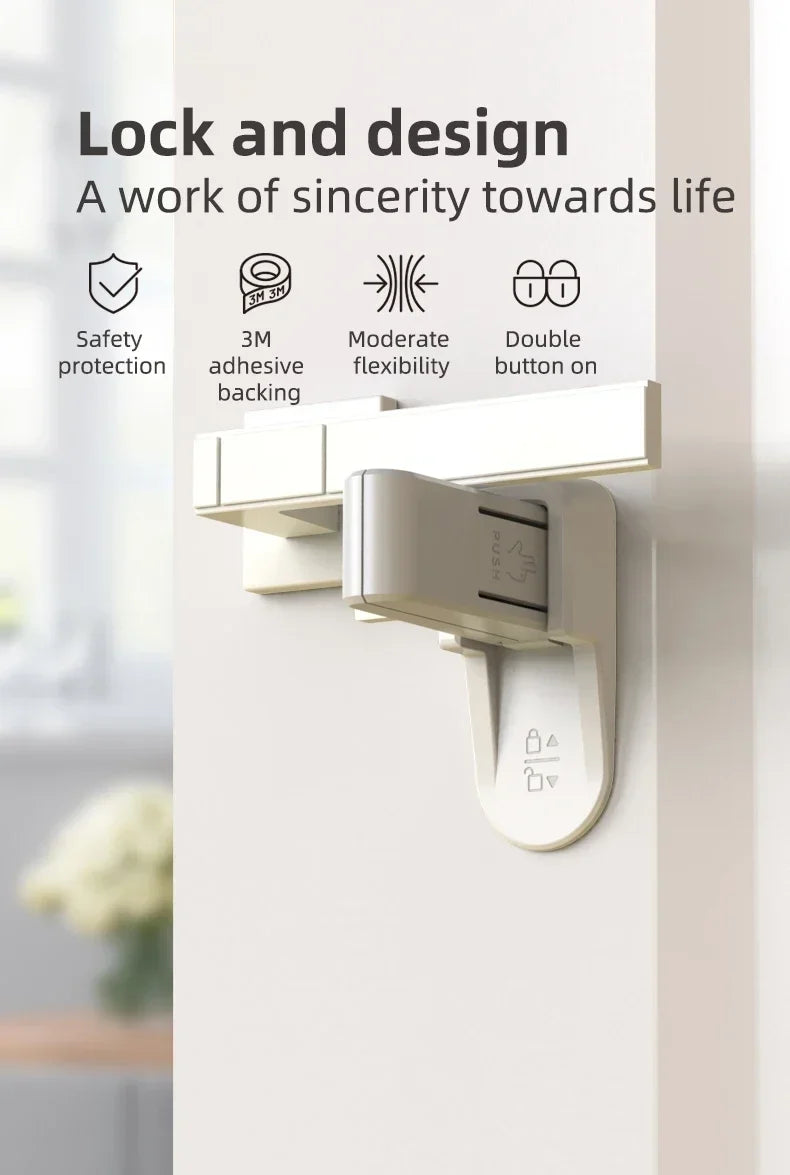 vvocci Home Universal ABS Protection Device for Children Easy to Install Anti-open Handle Locks Door Lever LockSafety Doors Lock Quake