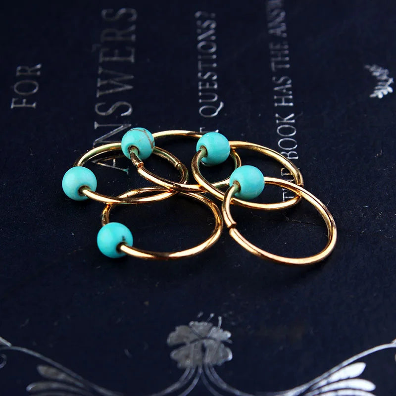 5pcs/Pack Stars Ring Charms Hair Braid Dread Dreadlock Beads Clips Cuffs Rings Jewelry Dreadlock Clasps Hair Accessories Tools Quake 5pcs 10