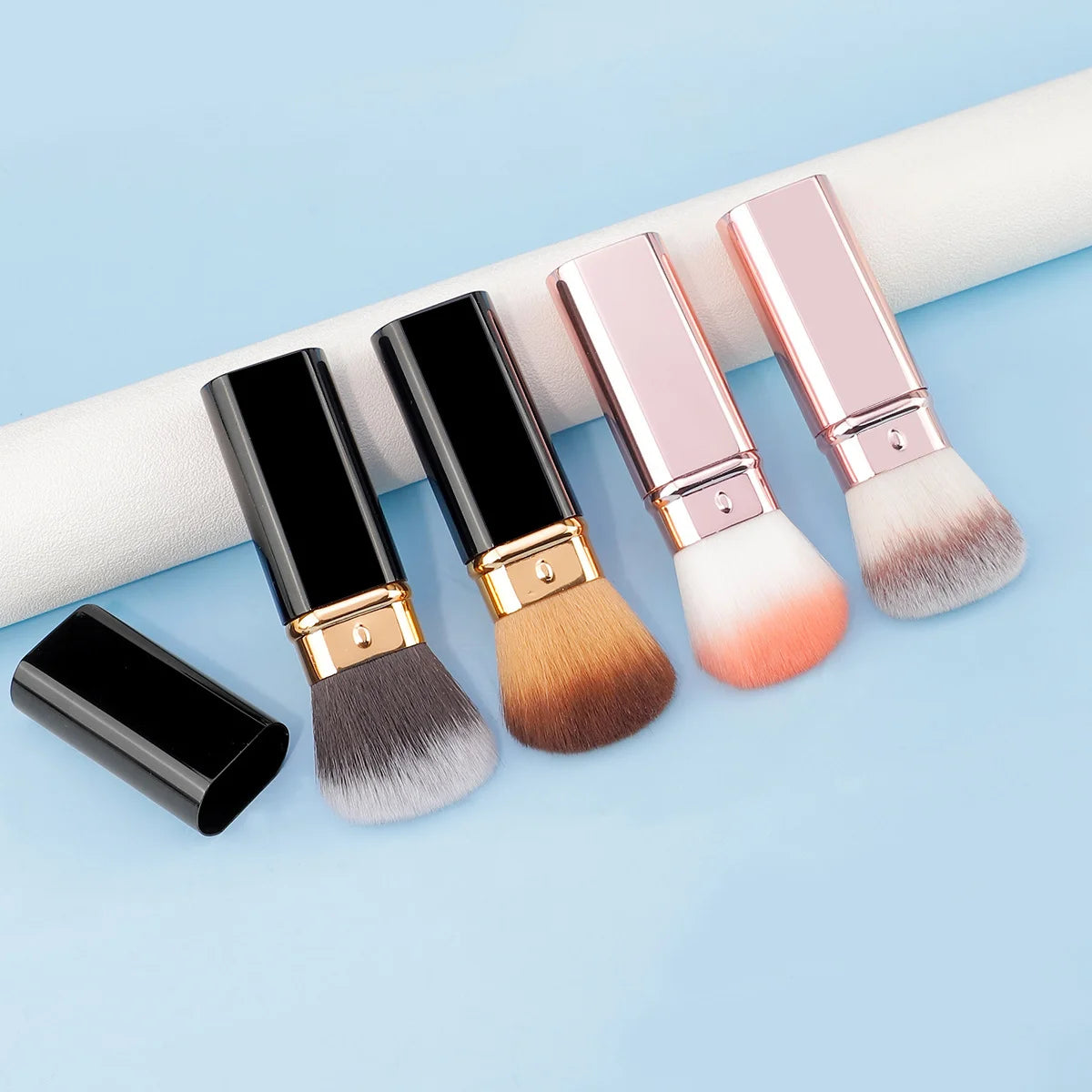 1PCS Professional Retractable Kabuki Brush Round Head Foundation Blush Loose Powder Makeup Tool Makeup Brush Quake