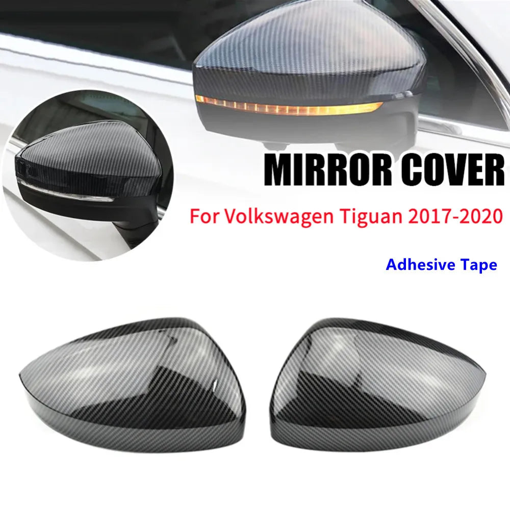 For Volkswagen Tiguan 2017-2020 Car Rearview Side Mirror Cover Wing Cap Exterior Door Housing Shell Trim Sticker ABS Accessories Quake