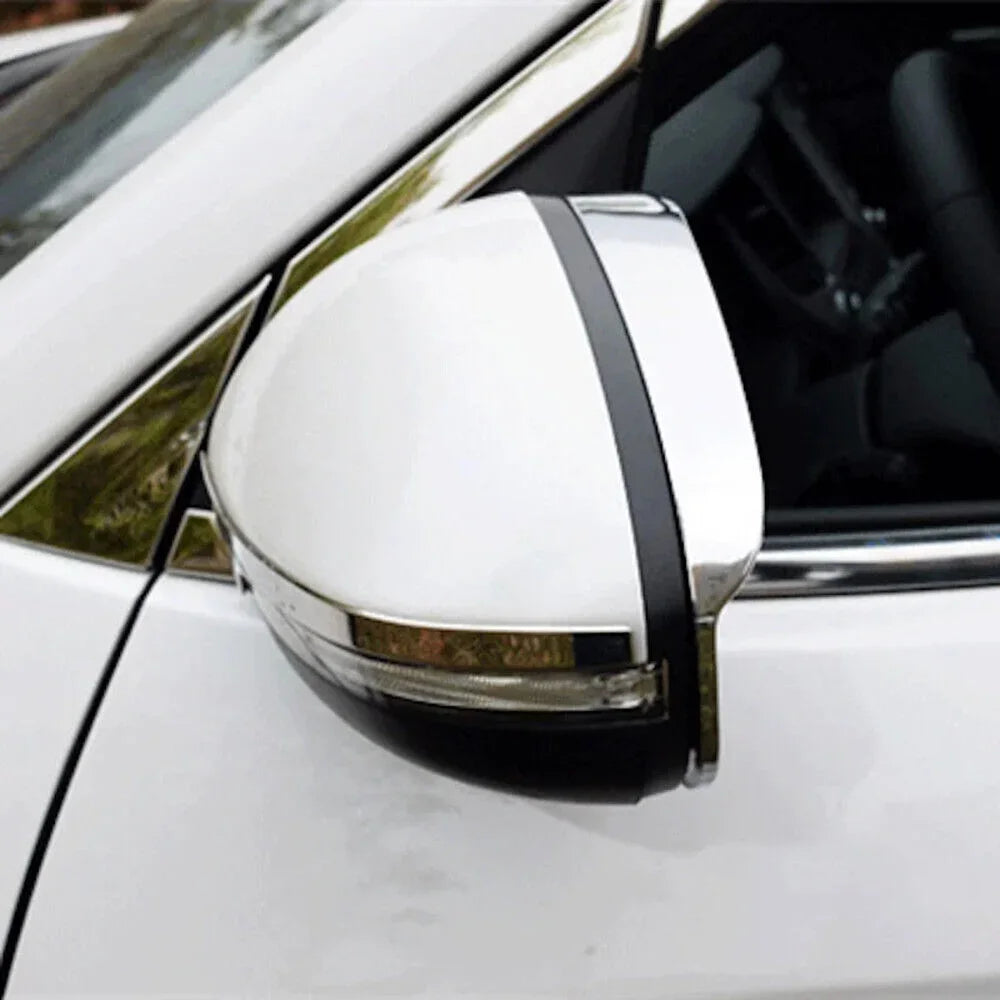 For Hyundai Tucson 2015-2019 Car Rearview Side Mirror Rain Eyebrow Shield Cover Frame Sticker Protector Exterior Part Carbon Quake