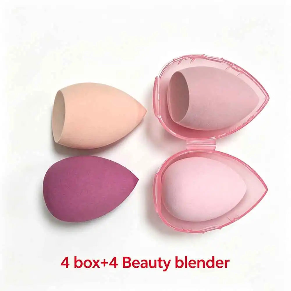 vvocci Gourd Oblique Cut Powder Puff Makeup Sponge Makeup Sponge Beauty Cosmetic Egg 4pcs Beauty Blender Teardrop Quake M81 pink Pink-box