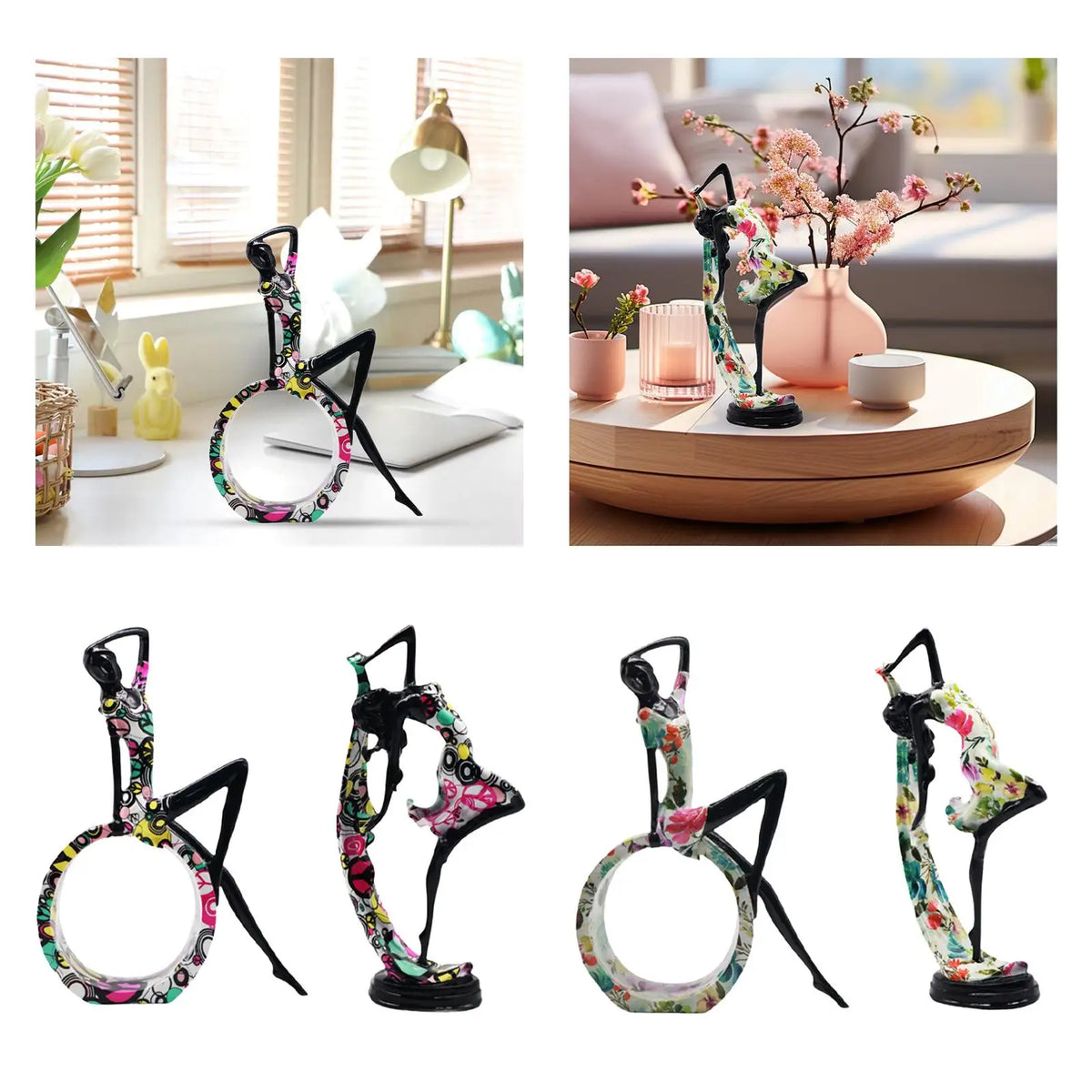 Yoga Girl Statue Collectible Creative Desktop Ornament for Table Centerpiece Dining Table Bookshelf Cabinet Home Decoration Quake