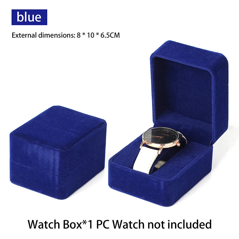 1Pcs Watch Box Fashion Velvet Round Corner Smartwatch Clock Storage Case Jewelry Accessories Business Packaging Boxes Quake A3