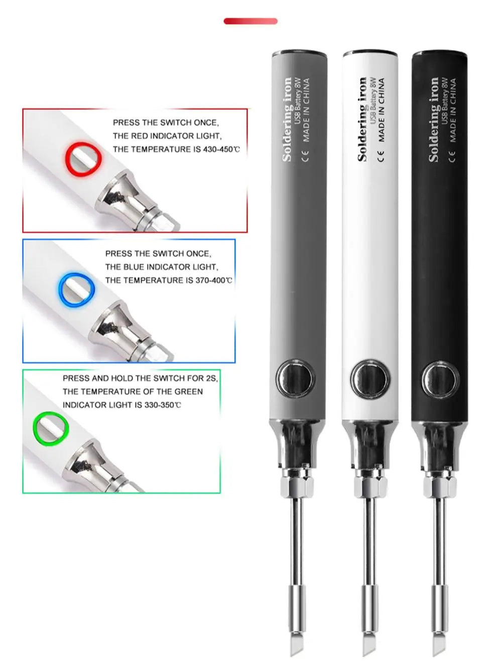 Wireless Charging Electric Soldering Iron Solder Iron USB 5V8W Fast Charging lithium battery Portable Repair Welding Tools Quake