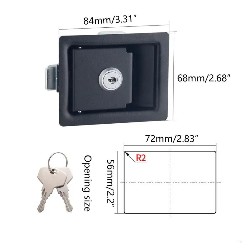 H8WE Upgraded RV Door Lock Black Trailer Door Lock with Paddle Entrance Door for Latch for Trailer Quake