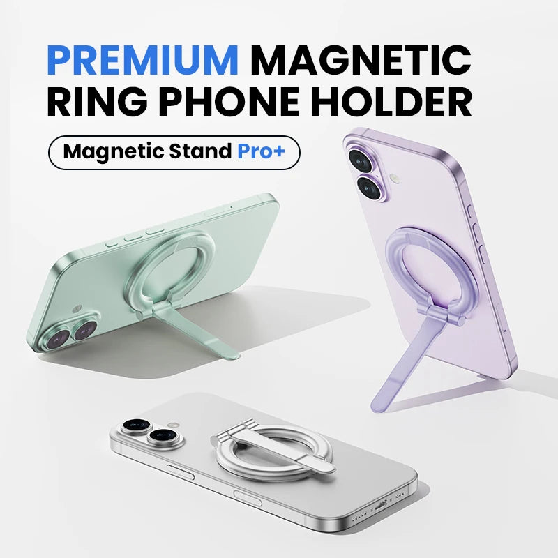 Ultra-thin Cell Phone Ring Holder Magnetic Ring Foldable Kickstand Magnet Grip Desktop Stand for Phone Quake