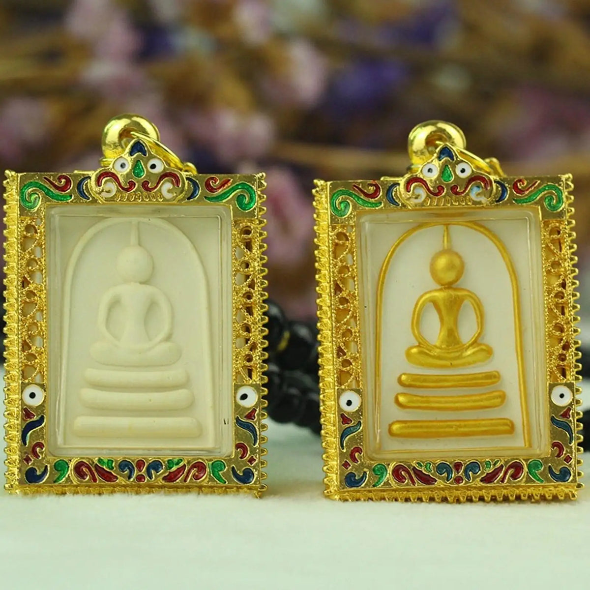 Famous Thai Pendant, Phra Somdej Toh Buddha Gift Thailand Southeast Asia Meditation Charm, for Protection Happiness Bless Wish. Quake