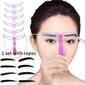 New Reusable Eyebrow Shaper Brow Stamp Template Eyebrows Shape Set Eyebrow Stencil Eye Brow Women Make Up Tools Accessories Quake No.2 1 Set